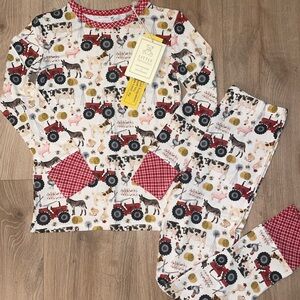 Bamboo tractor farm animal pjs